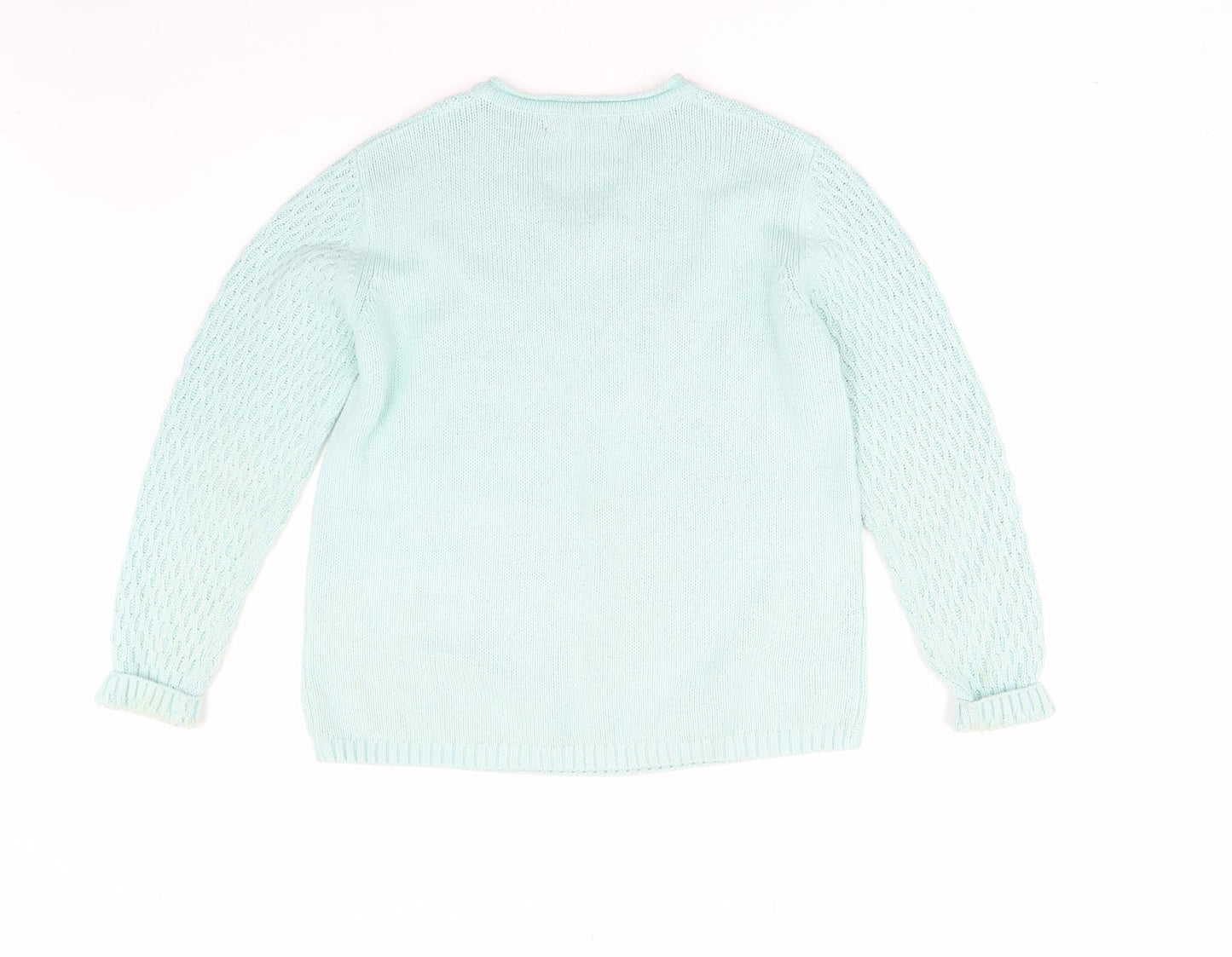 Womens UK Size M Isle Green Pullover Jumper