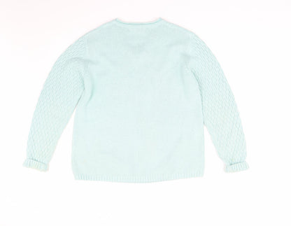 Womens UK Size M Isle Green Pullover Jumper