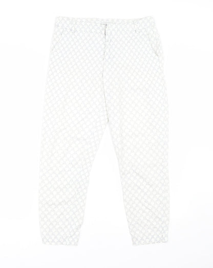 Chic & Jeune Womens Grey Geometric  Capri Trousers Size 8 L23 in
