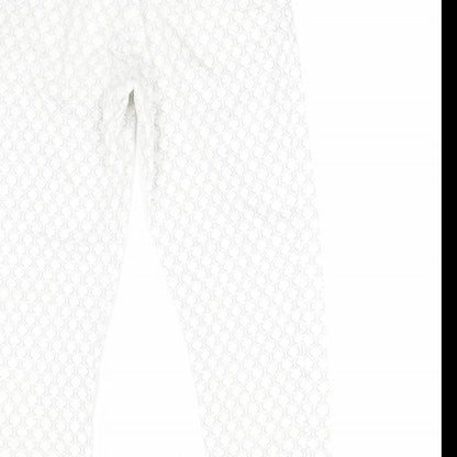 Chic & Jeune Womens Grey Geometric  Capri Trousers Size 8 L23 in