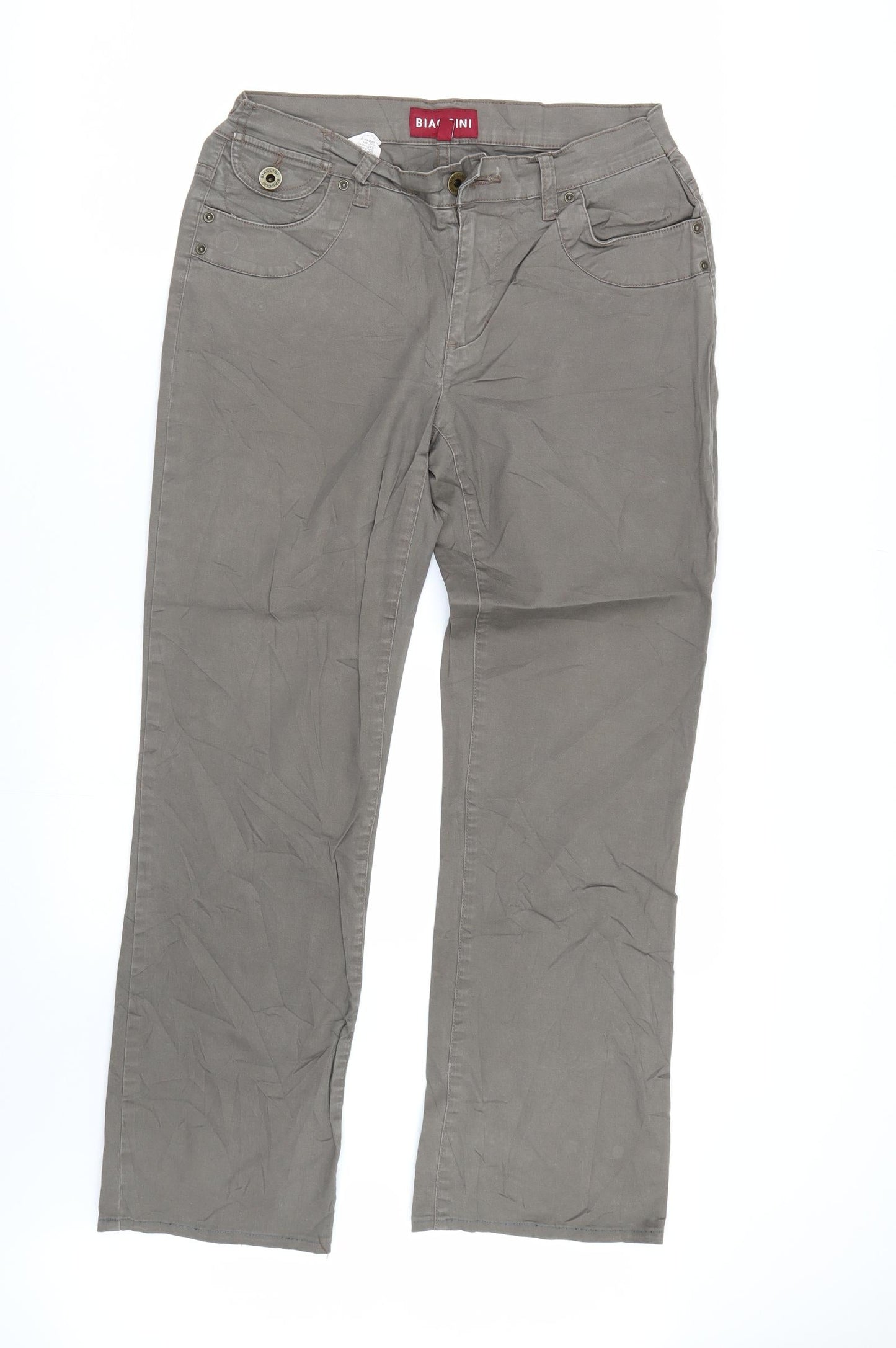 Biaggini Womens Brown  Denim Straight Jeans Size 12 L28 in