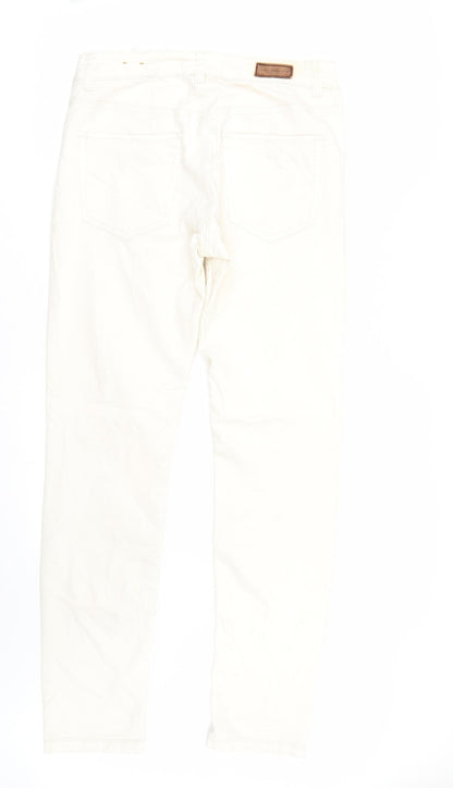 Womens UK Size 12 H&M Regular Fit Skinny Ivory Jeans
