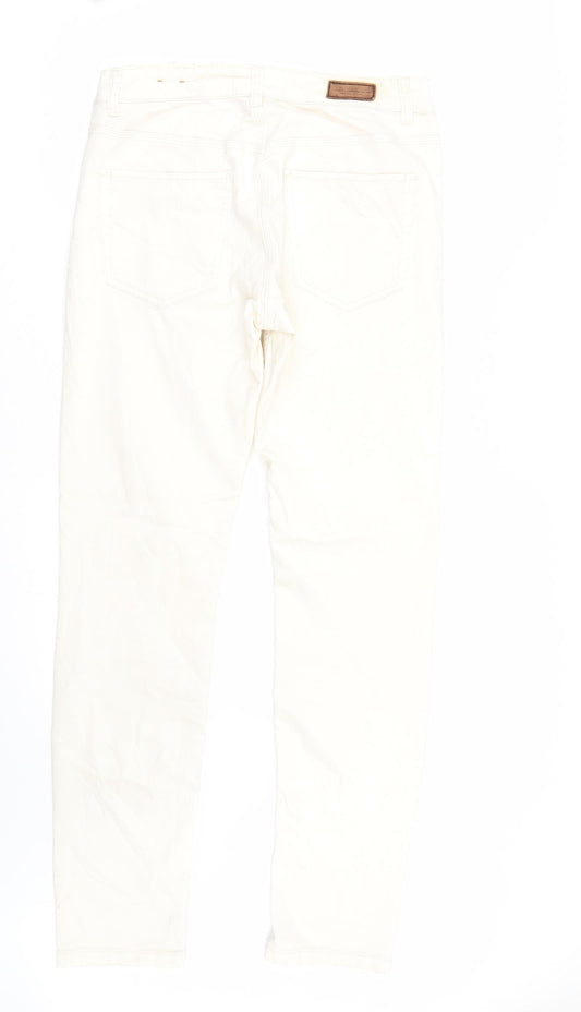 Womens UK Size 12 H&M Regular Fit Skinny Ivory Jeans