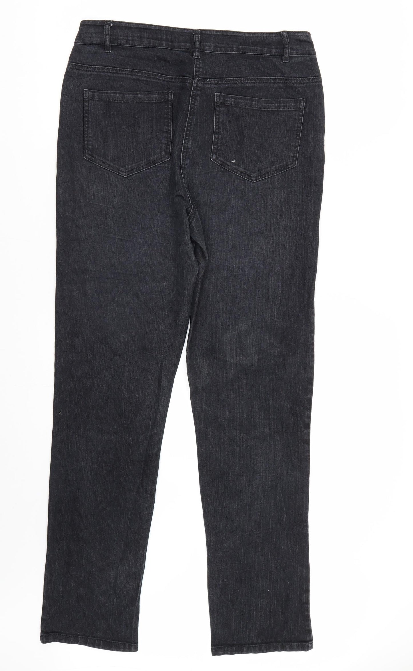 Bexleys Womens Black  Denim Straight Jeans Size 10 L31 in