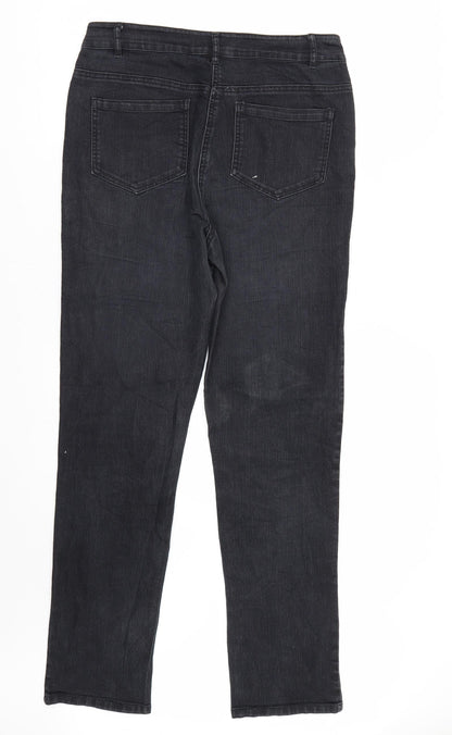 Bexleys Womens Black  Denim Straight Jeans Size 10 L31 in