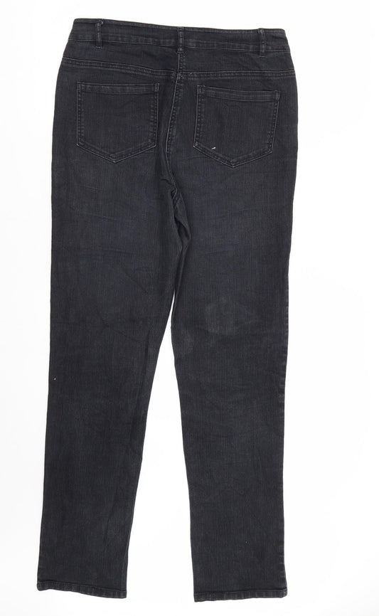 Bexleys Womens Black  Denim Straight Jeans Size 10 L31 in