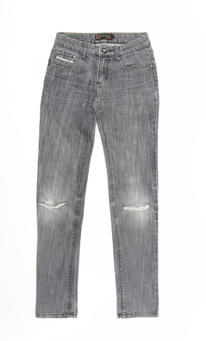 Vavell Womens Grey  Denim Skinny Jeans Size 8 L32 in