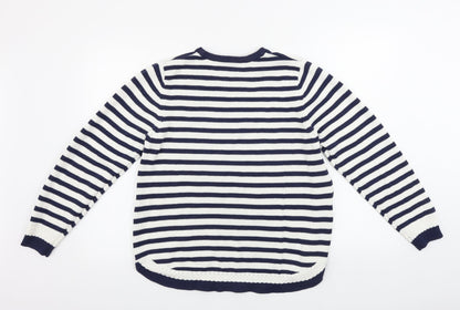 Womens UK Size L Signature White Pullover Jumper
