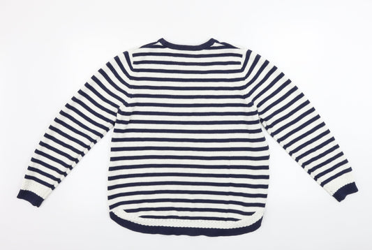 Womens UK Size L Signature White Pullover Jumper