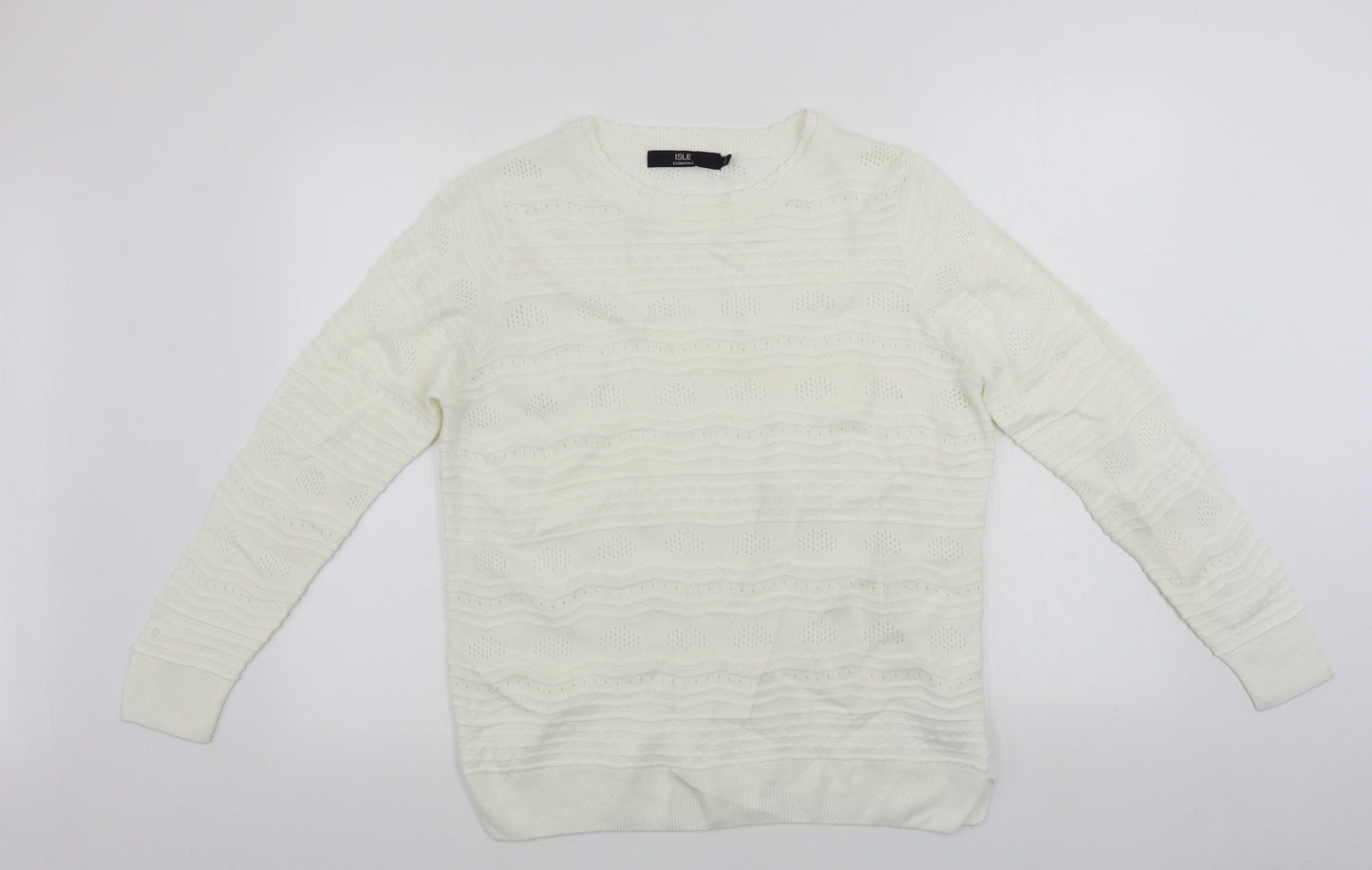 Womens UK Size L ISLE Ivory Pullover Jumper