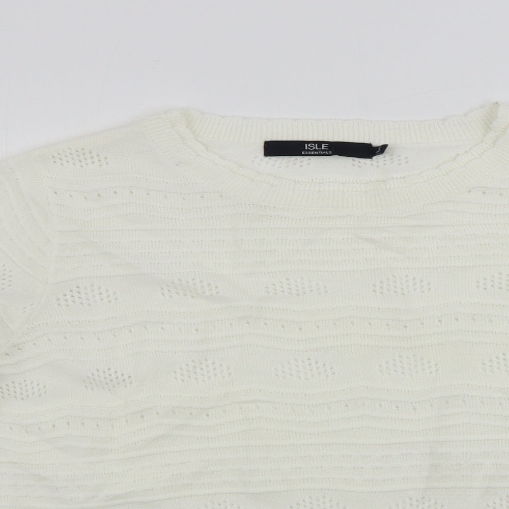 Womens UK Size L ISLE Ivory Pullover Jumper