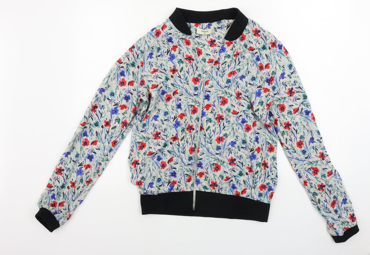 Papaya  Womens Grey Floral  Jacket Coat Size 12