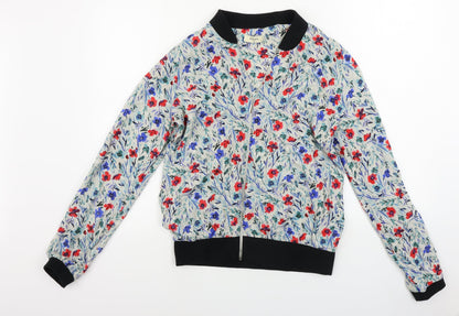 Papaya  Womens Grey Floral  Jacket Coat Size 12