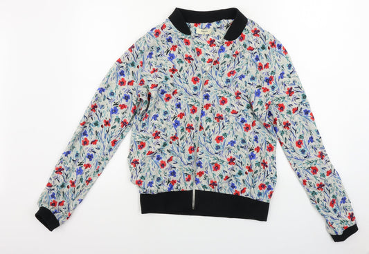 Papaya  Womens Grey Floral  Jacket Coat Size 12