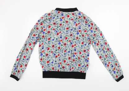 Papaya  Womens Grey Floral  Jacket Coat Size 12