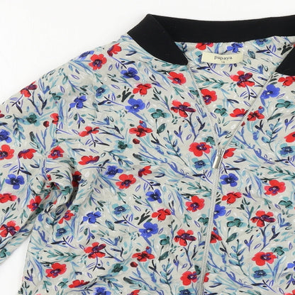 Papaya  Womens Grey Floral  Jacket Coat Size 12