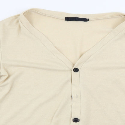 Womens UK Size L Preworn Beige Cardigan Jumper