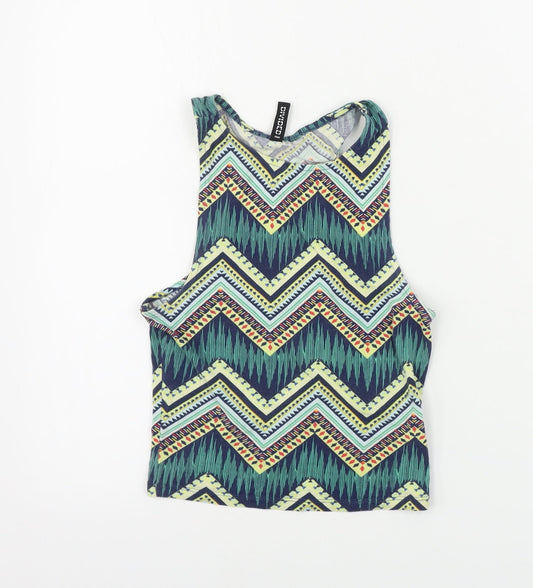 Womens UK Size XS H&M Green Basic Tank