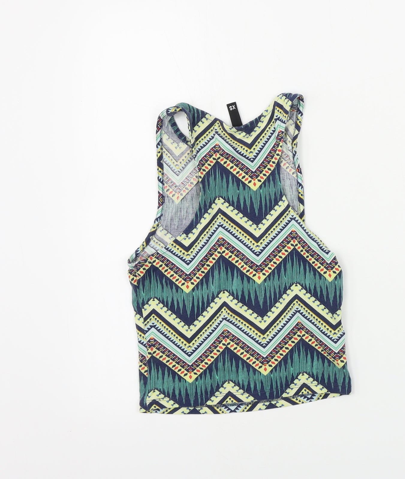 Womens UK Size XS H&M Green Basic Tank
