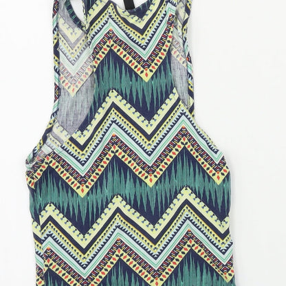 Womens UK Size XS H&M Green Basic Tank