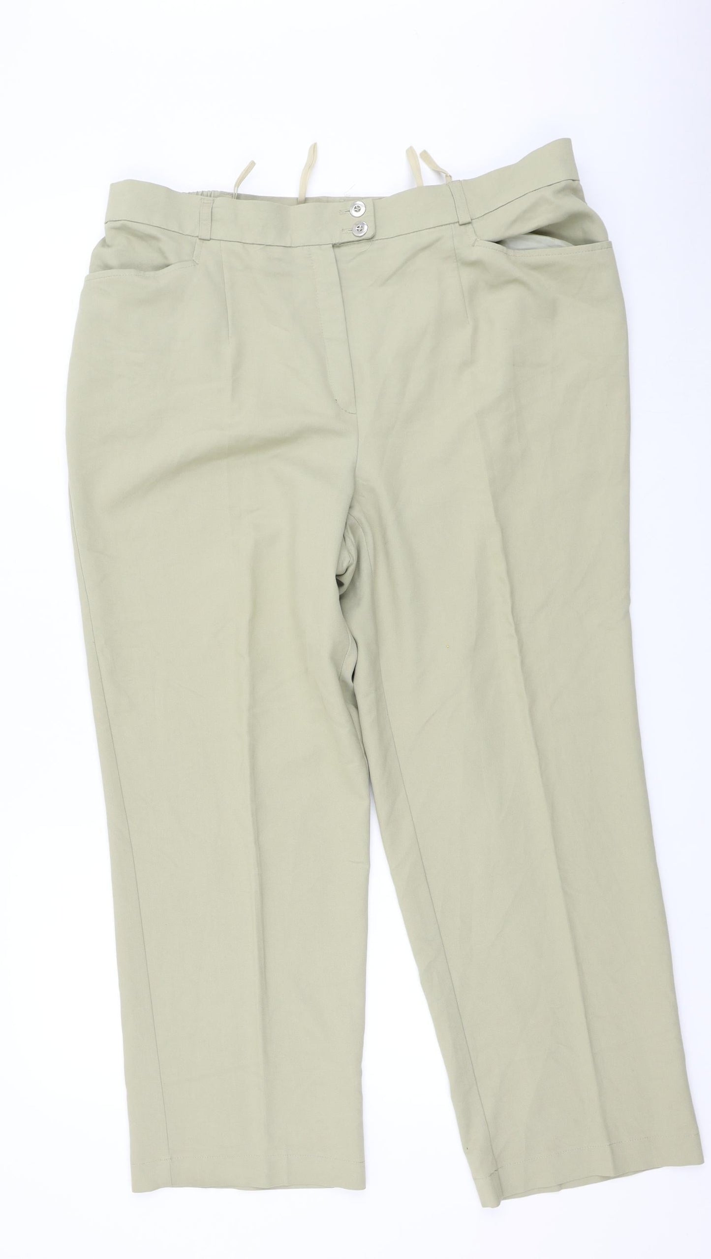 Womens UK Size 20 Preworn Regular Fit  Beige Trousers