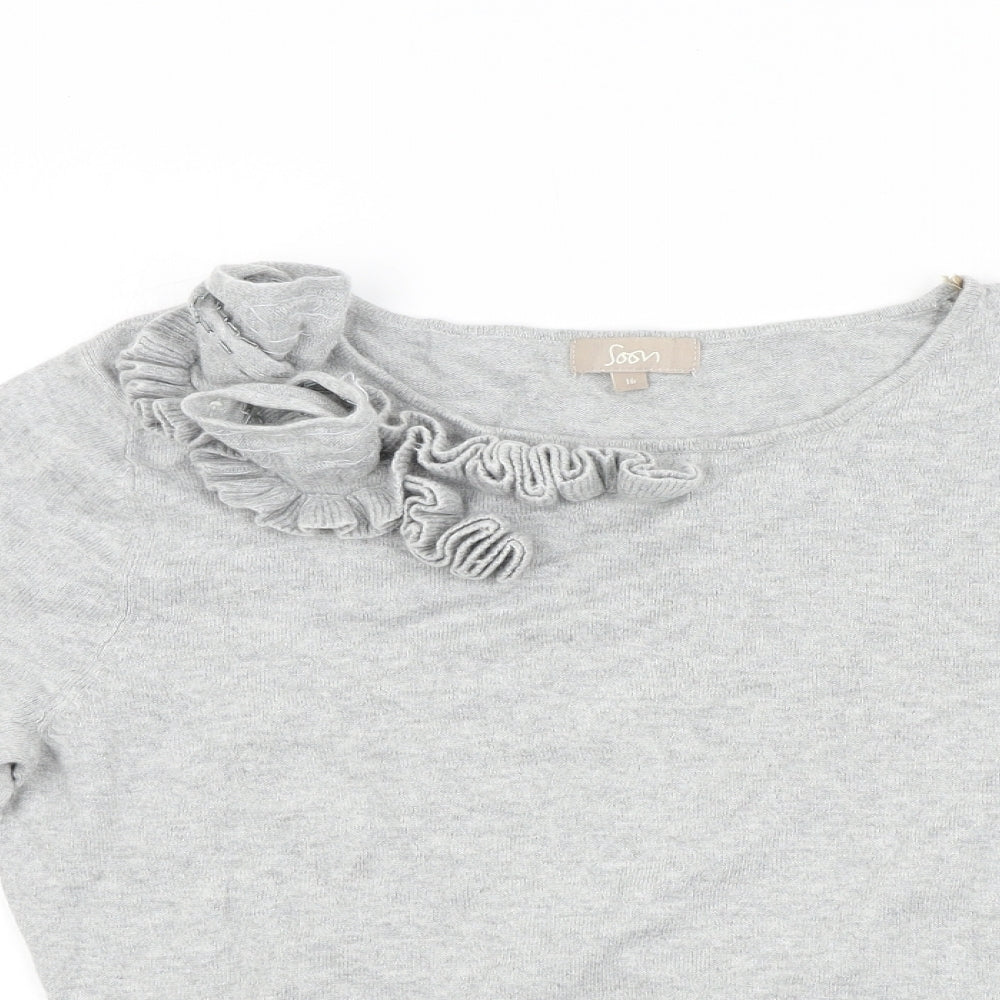 Womens UK Size 16 Matalan Grey Pullover Jumper