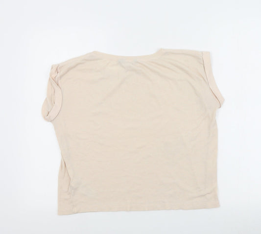 Womens UK Size 10 New Look Pink Basic T-Shirt