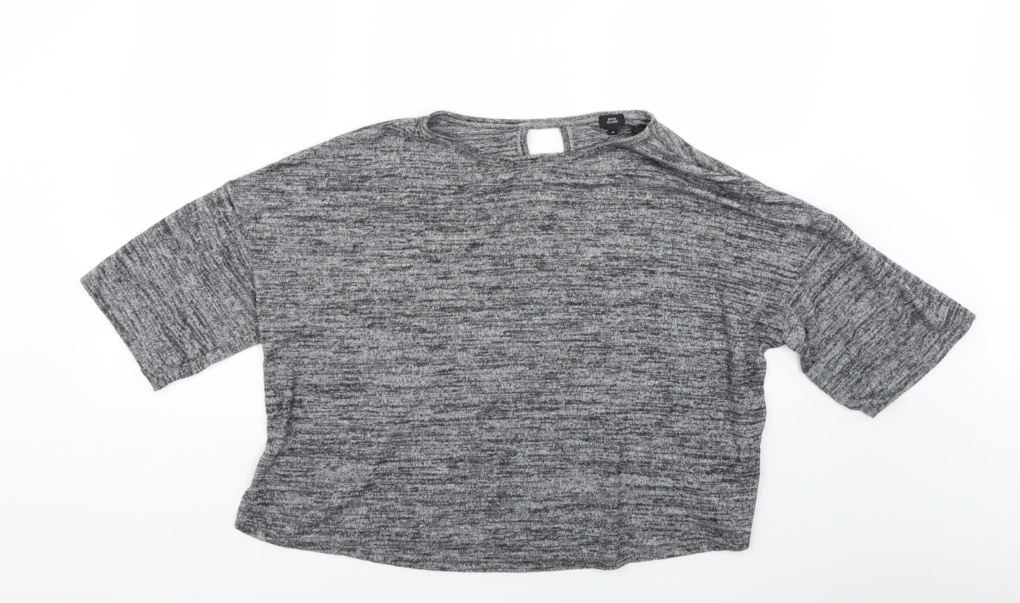 Womens UK Size M River Island Grey Basic T-Shirt