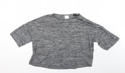 Womens UK Size M River Island Grey Basic T-Shirt