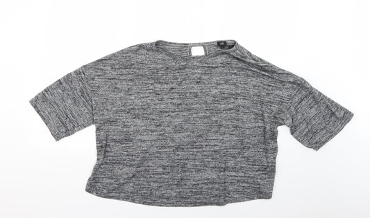Womens UK Size M River Island Grey Basic T-Shirt