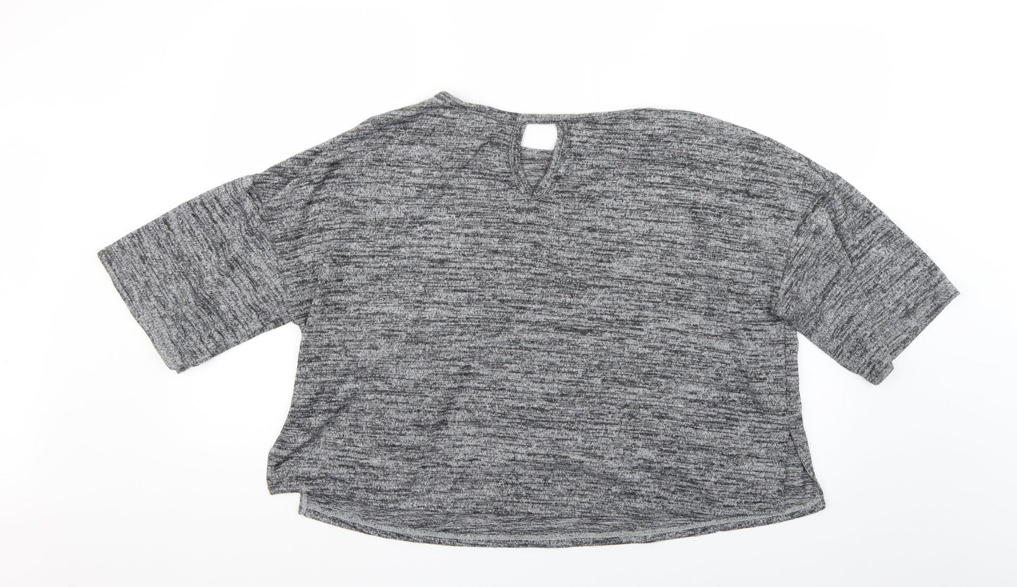 Womens UK Size M River Island Grey Basic T-Shirt