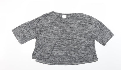 Womens UK Size M River Island Grey Basic T-Shirt