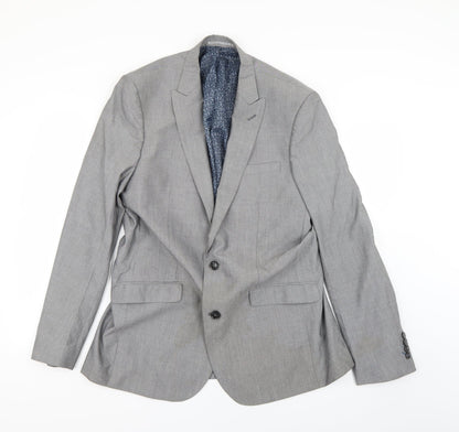 Mens UK Size 40 Cedar Wood State Regular Grey Suit Jacket