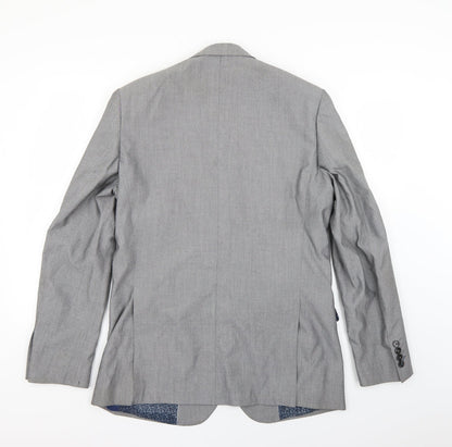 Mens UK Size 40 Cedar Wood State Regular Grey Suit Jacket