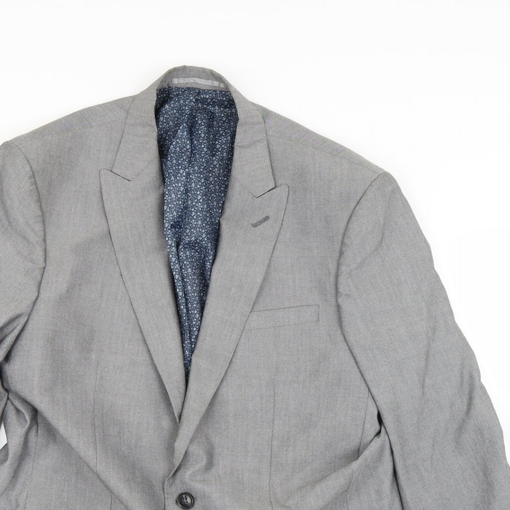 Mens UK Size 40 Cedar Wood State Regular Grey Suit Jacket