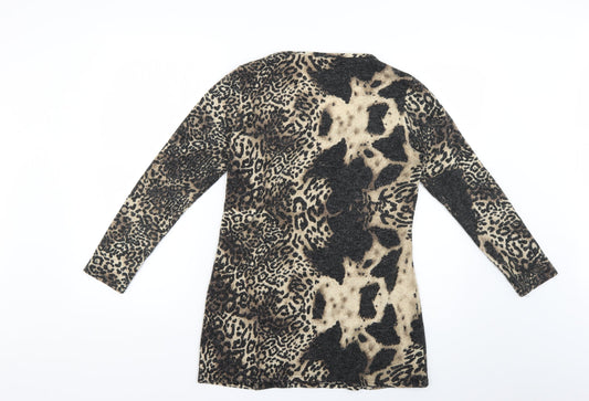 NEXT Womens Brown Animal Print  Jumper Dress  Size M
