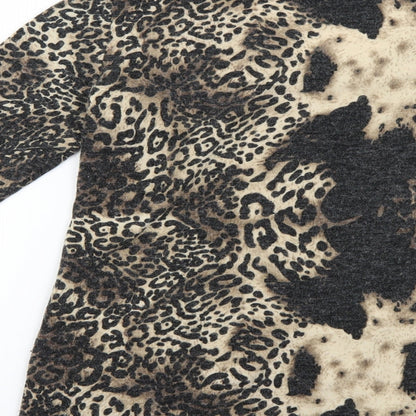 NEXT Womens Brown Animal Print  Jumper Dress  Size M