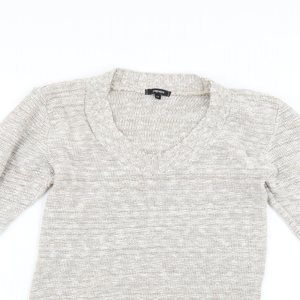 Womens UK Size 12 Papaya Grey Pullover Jumper