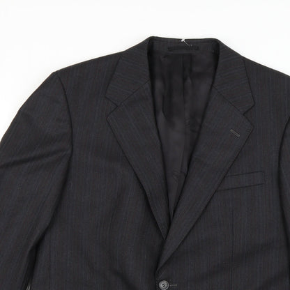 hewells Mens Grey Striped  Jacket Suit Jacket Size 38