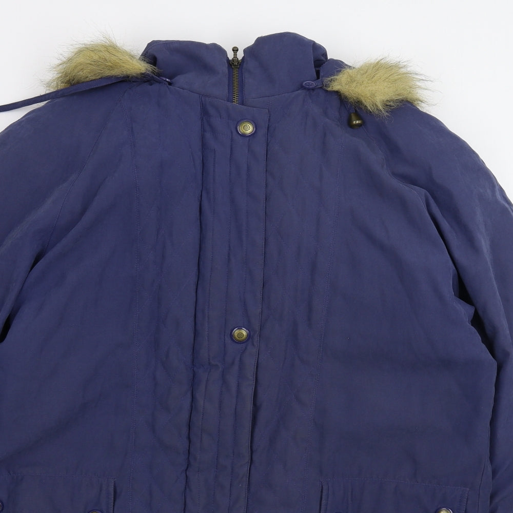 Chic de paris Womens Blue   Parka Coat Size 12