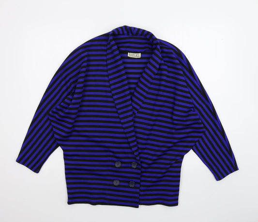 IMAGES Womens Blue Striped  Cardigan Jumper Size 16