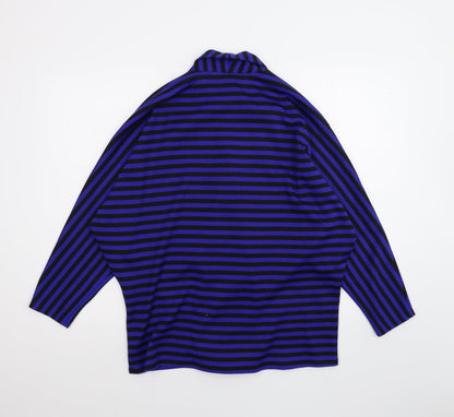 IMAGES Womens Blue Striped  Cardigan Jumper Size 16