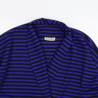 IMAGES Womens Blue Striped  Cardigan Jumper Size 16