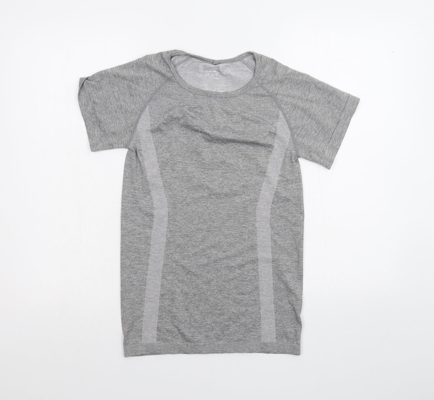 Womens UK Size 10 WORKOUT Grey Basic T-Shirt