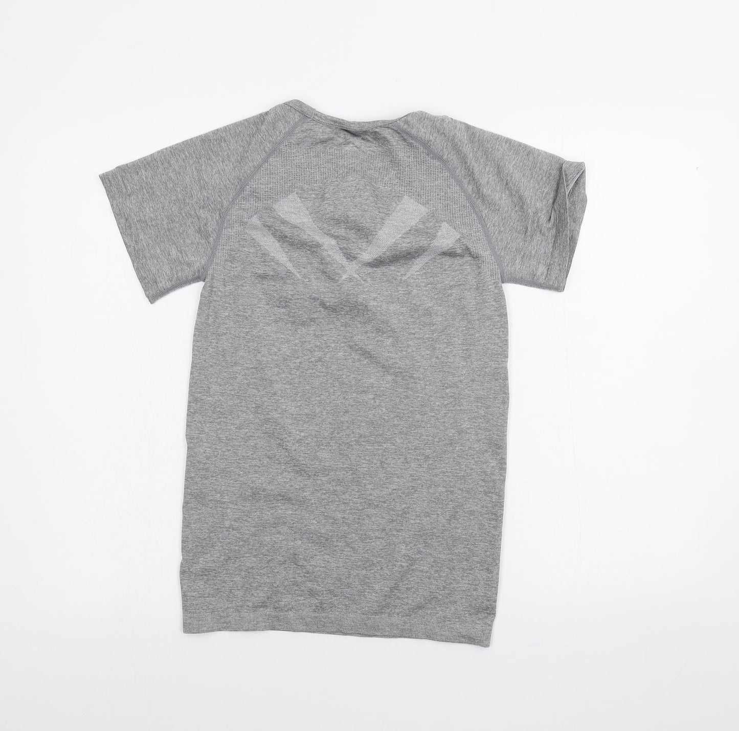 Womens UK Size 10 WORKOUT Grey Basic T-Shirt