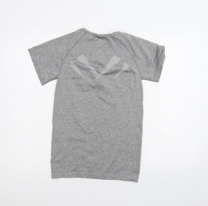 Womens UK Size 10 WORKOUT Grey Basic T-Shirt