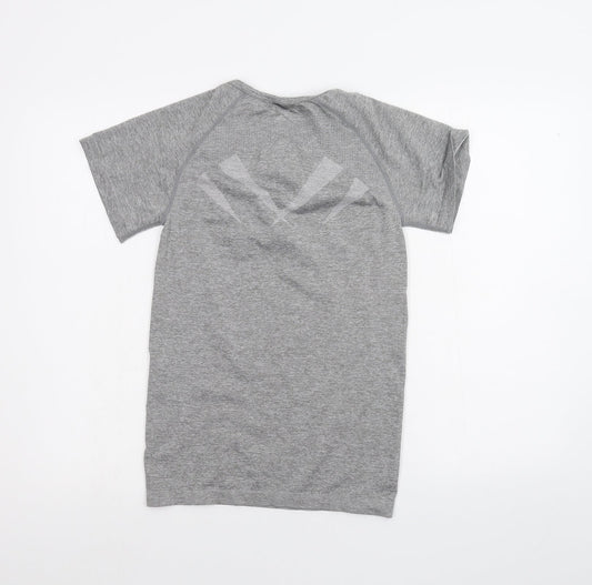 Womens UK Size 10 WORKOUT Grey Basic T-Shirt
