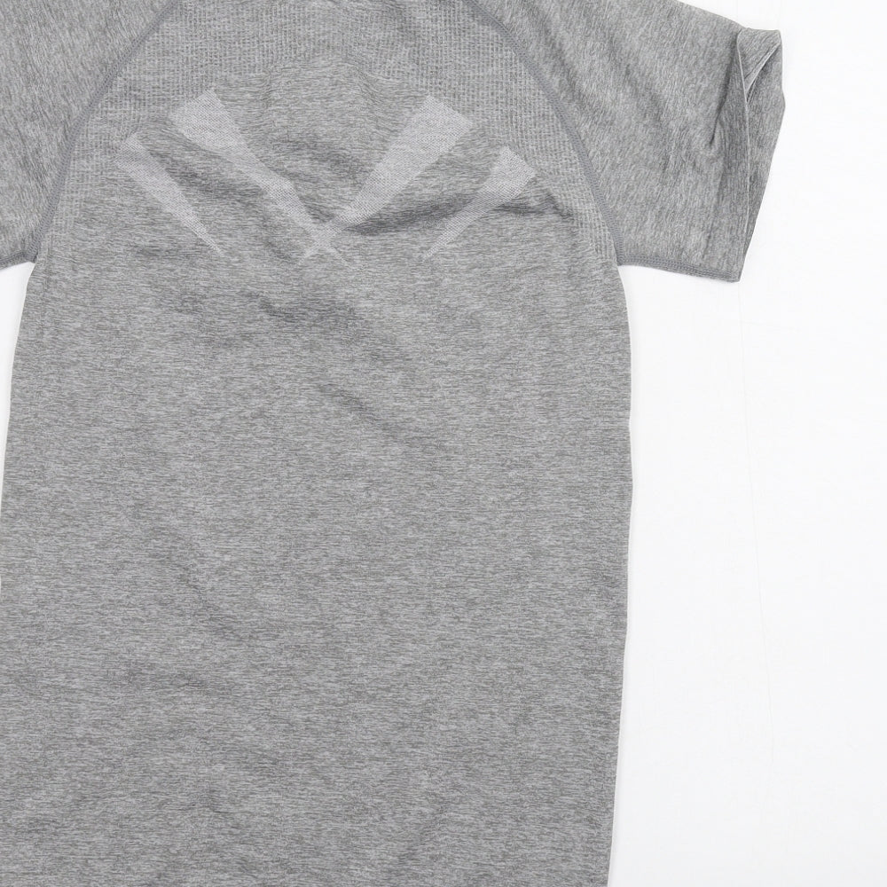 Womens UK Size 10 WORKOUT Grey Basic T-Shirt