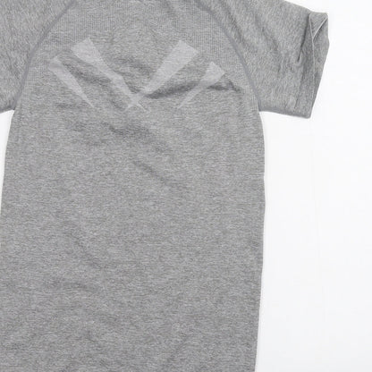 Womens UK Size 10 WORKOUT Grey Basic T-Shirt