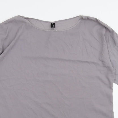 Womens UK Size 2XL Zanzea Purple Basic T-Shirt